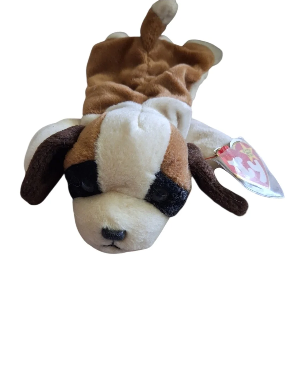 Ty Beanie Baby 'Bernie' Brown and White Puppy Plush